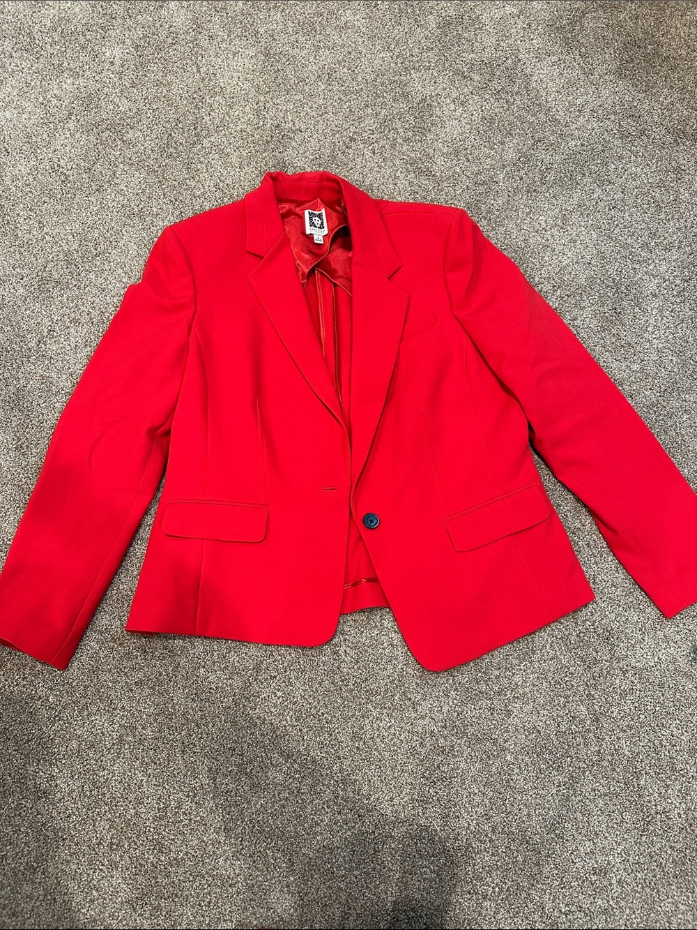 Anne Klein Bright Red Women's Tailored Blazer
